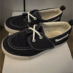 Lightly Used Gymboree Navy Boat Shoes Size 13.